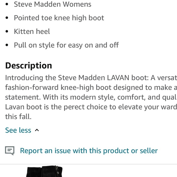 NEW $170 Steve Madden Laban Black knee high heel boot women size 5.5, 11 - Picture 6 of 6
